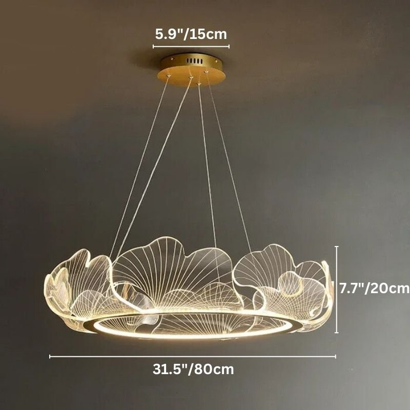 Freyza - TajiaGlow | Elegant Modern Gold Chandelier Light with Acrylic Shades