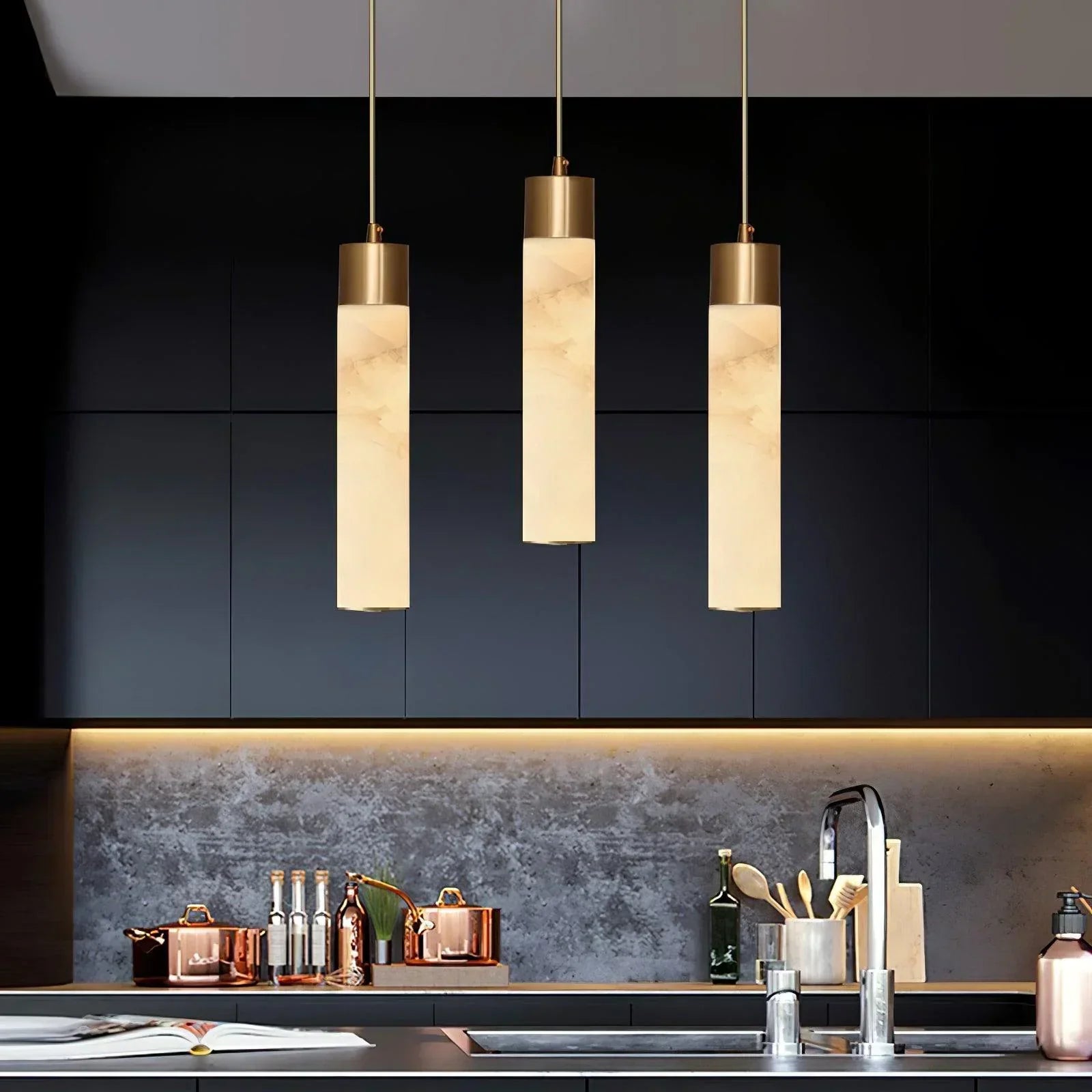 Freyza | Suspension blanche Dike en albâtre blanc – Cuisine, salle à manger