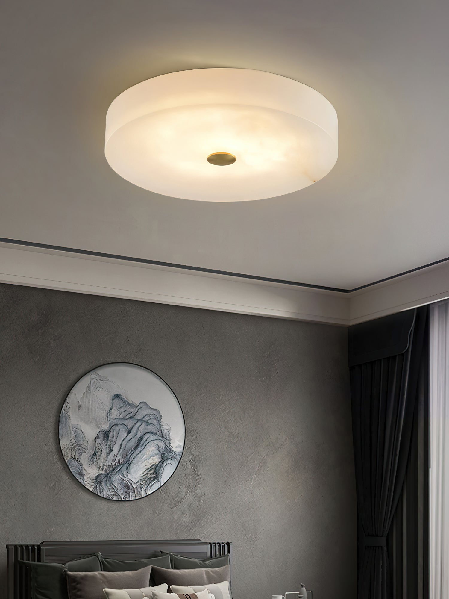 Freyza | Unorir Alabaster-Deckenleuchte – Schlafzimmer, Wohnzimmer