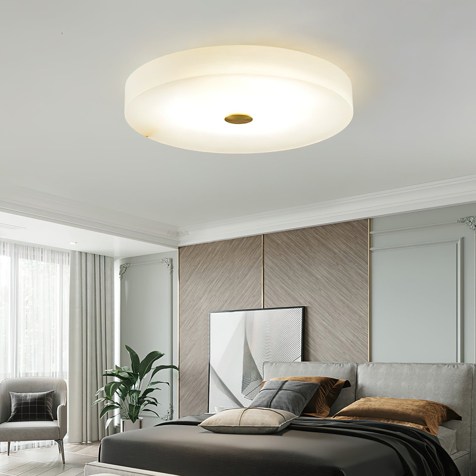 Freyza | Unorir Alabaster-Deckenleuchte – Schlafzimmer, Wohnzimmer