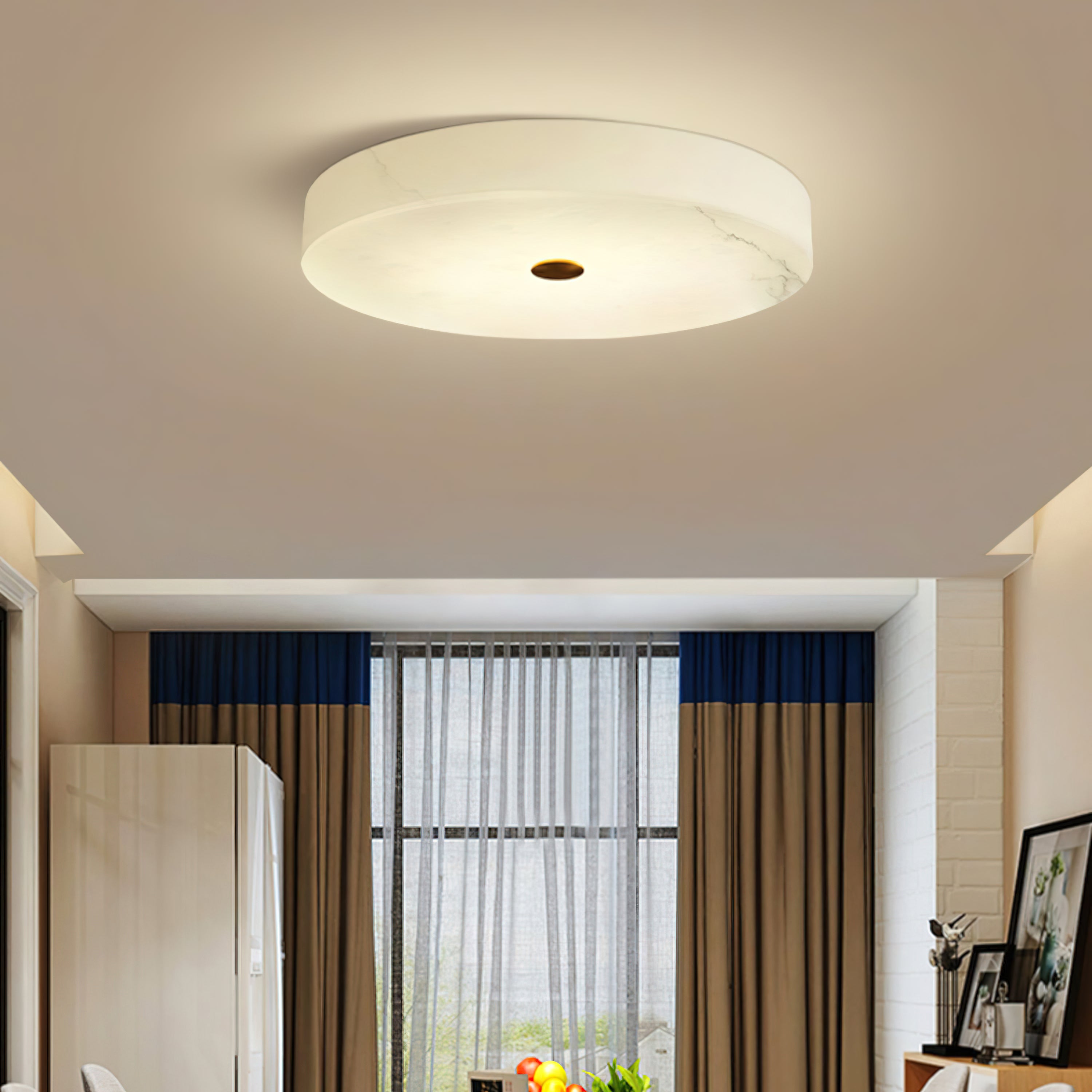 Freyza | Unorir Alabaster-Deckenleuchte – Schlafzimmer, Wohnzimmer