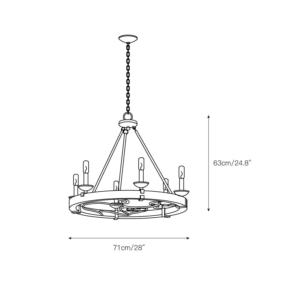 Freyza | Evtalen Vintage Industrial Wood Chandelier – Industrial Dining Room Living Room