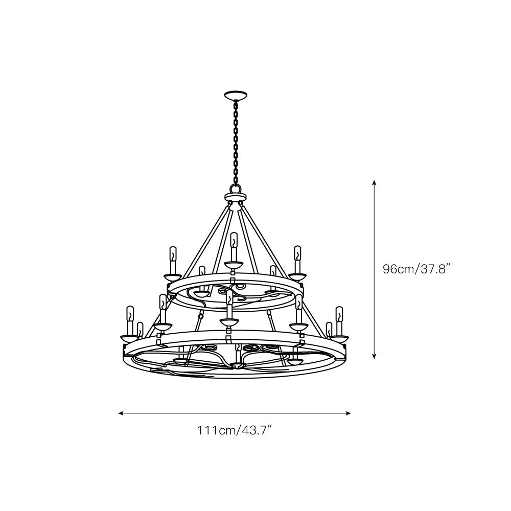 Freyza | Evtalen Vintage Industrial Wood Chandelier – Industrial Dining Room Living Room