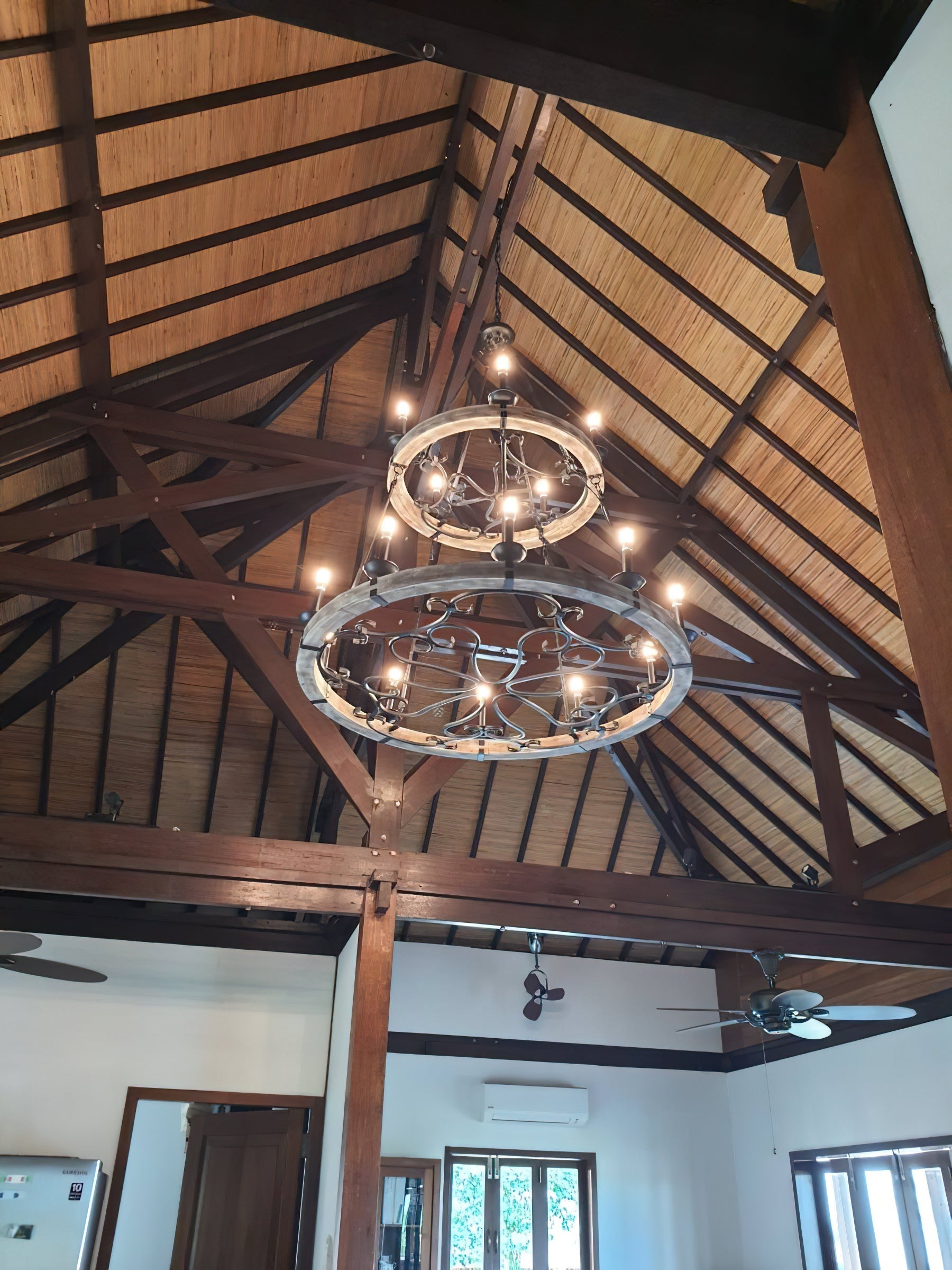 Freyza | Evtalen Vintage Industrial Wood Chandelier – Industrial Dining Room Living Room