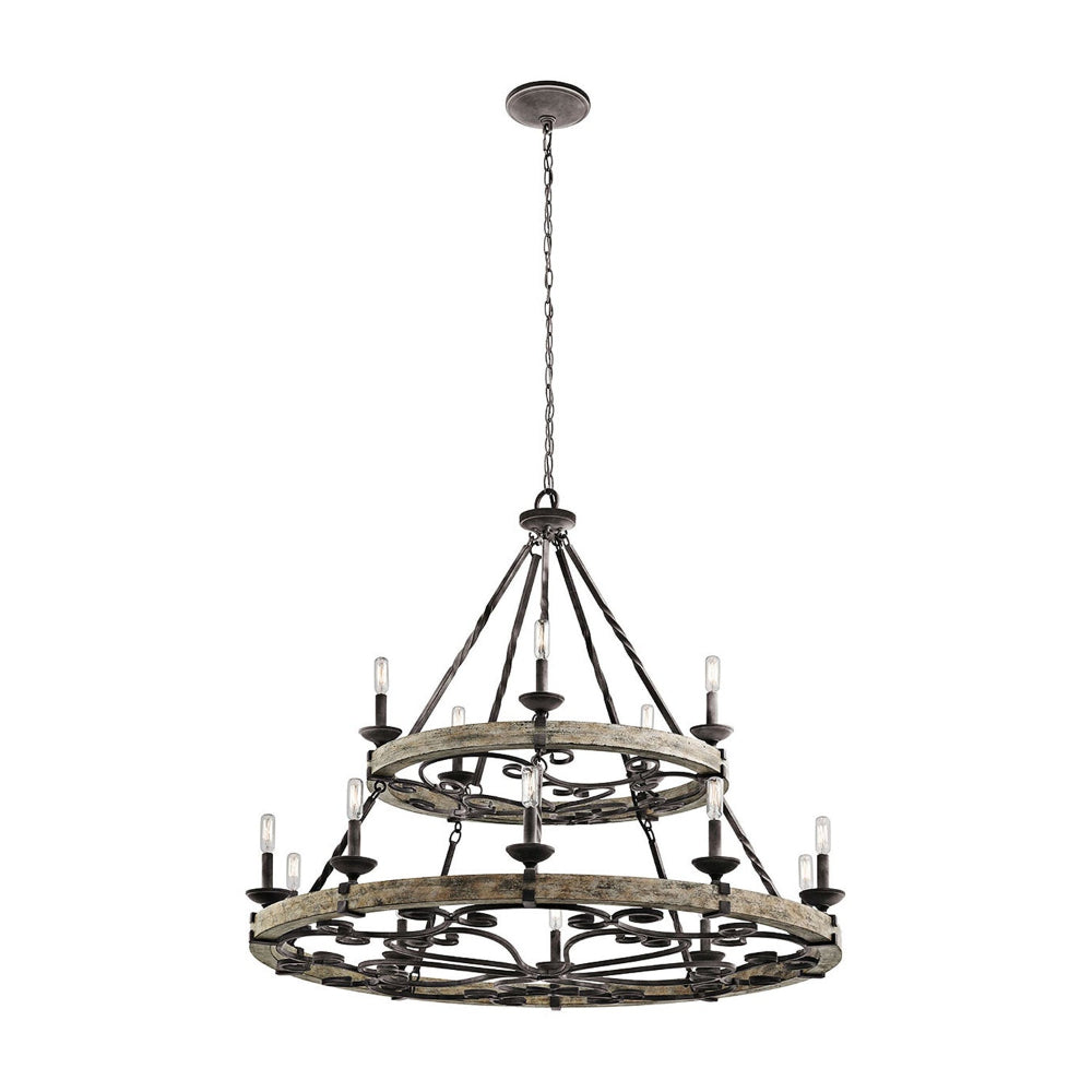Freyza | Evtalen Vintage Industrial Wood Chandelier – Industrial Dining Room Living Room