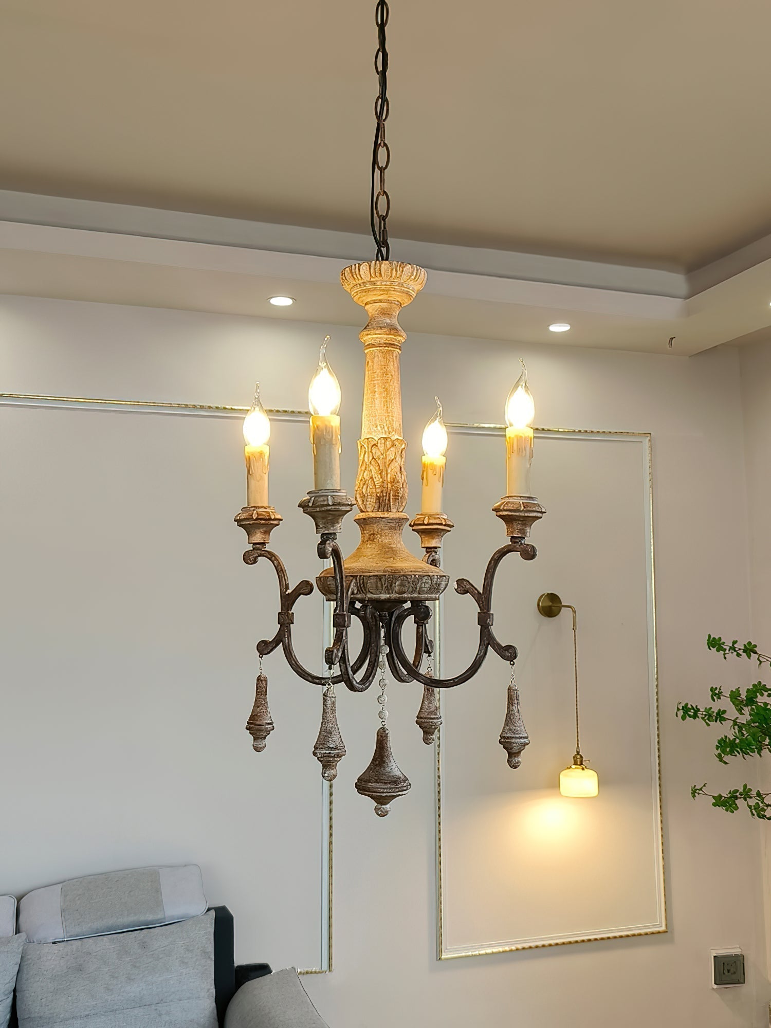 Freyza | Myphaor Vintage Industrial Wood Chandelier – Industrial Dining Room Living Room