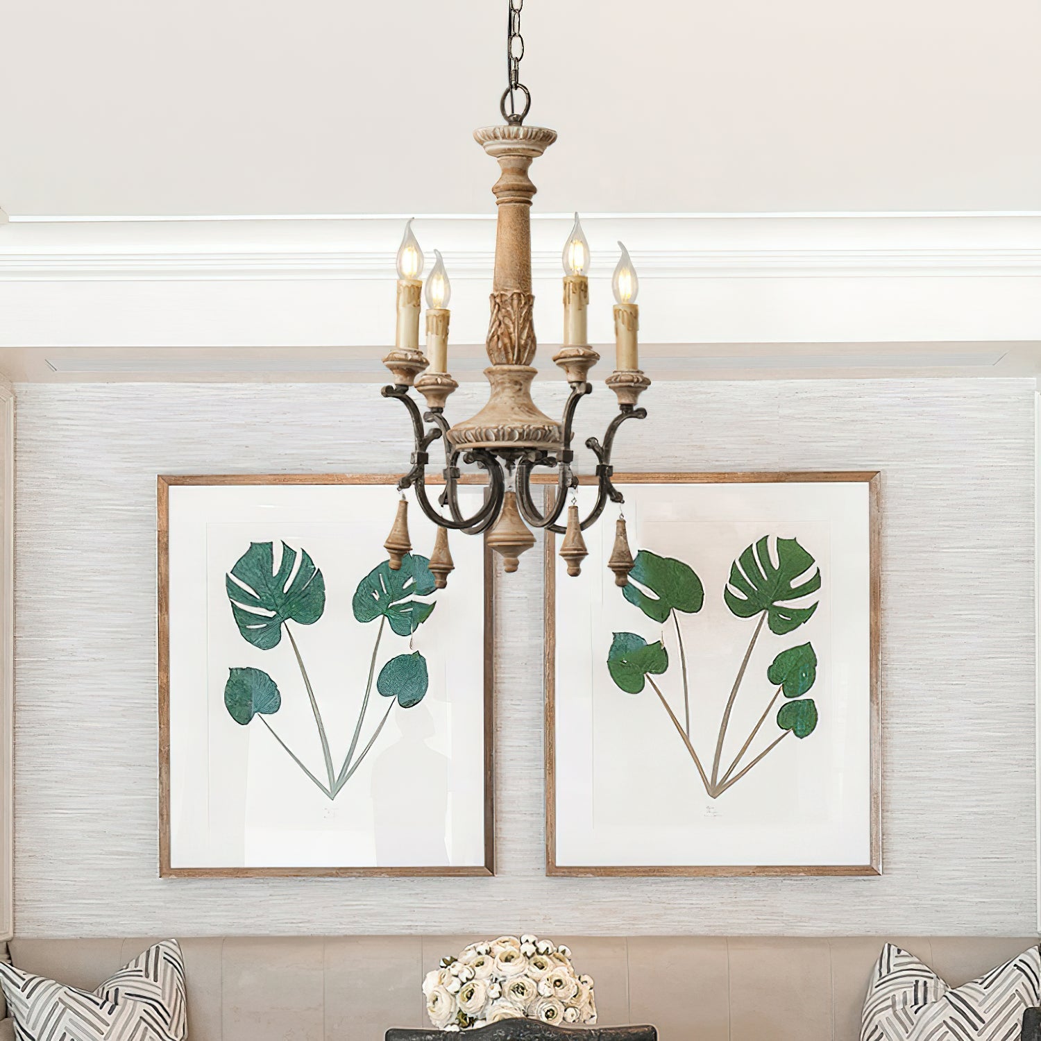 Freyza | Myphaor Vintage Industrial Wood Chandelier – Industrial Dining Room Living Room