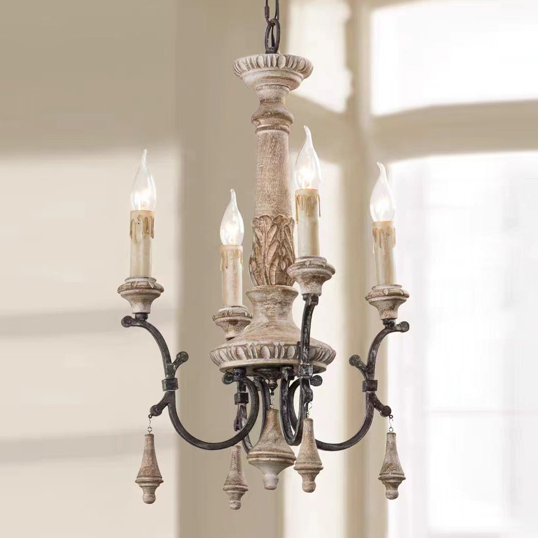 Freyza | Myphaor Vintage Industrial Wood Chandelier – Industrial Dining Room Living Room