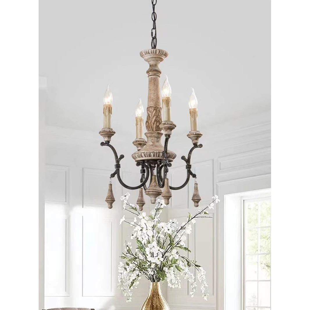 Freyza | Myphaor Vintage Industrial Wood Chandelier – Industrial Dining Room Living Room