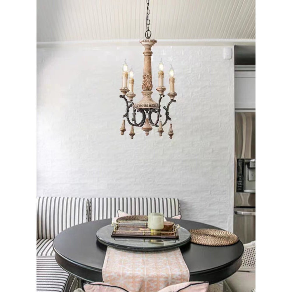 Freyza | Myphaor Vintage Industrial Wood Chandelier – Industrial Dining Room Living Room