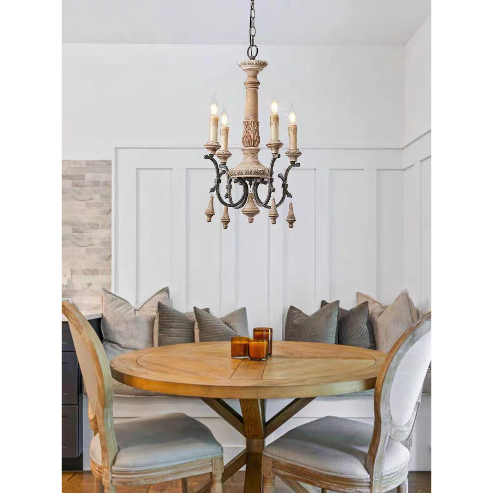Freyza | Myphaor Vintage Industrial Wood Chandelier – Industrial Dining Room Living Room