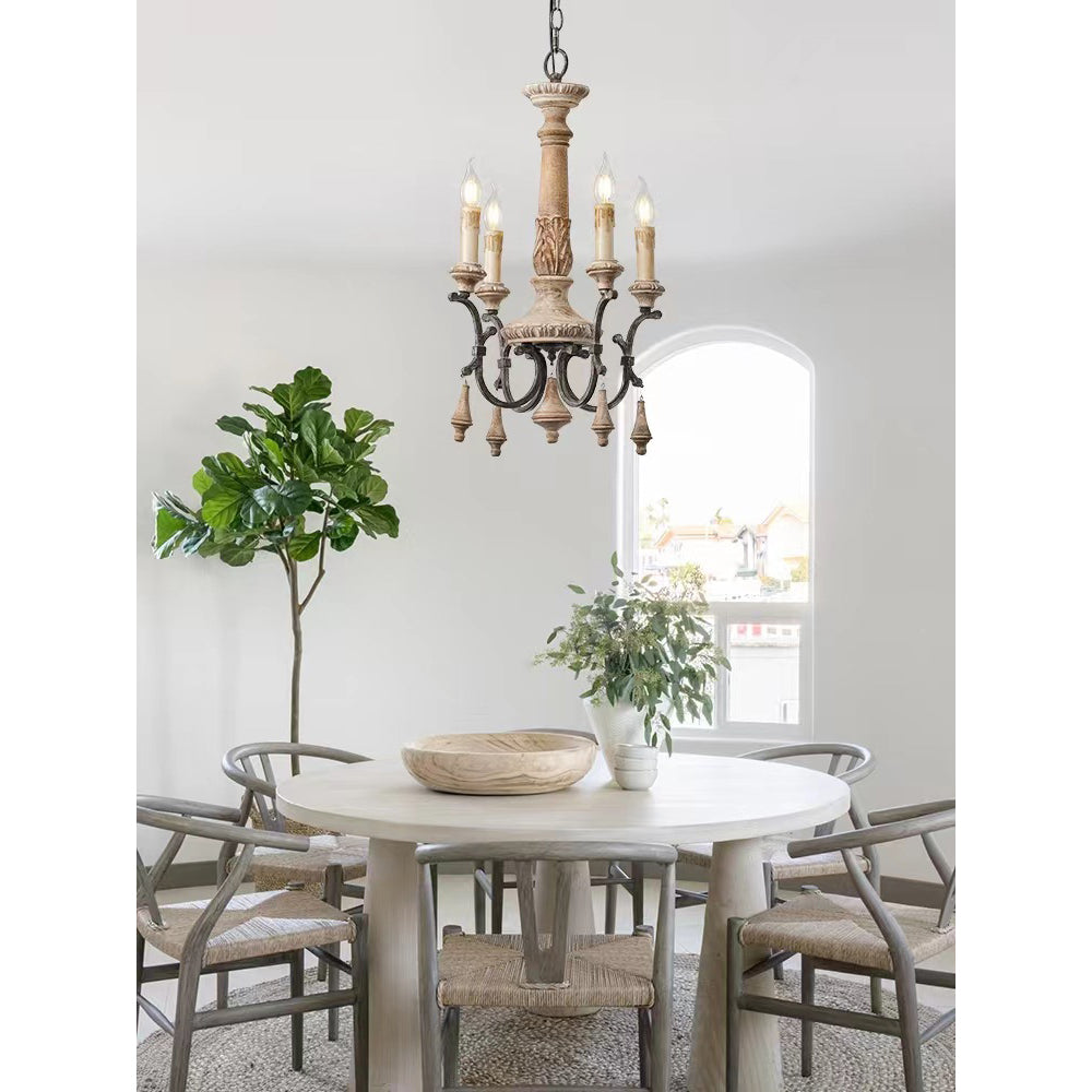 Freyza | Myphaor Vintage Industrial Wood Chandelier – Industrial Dining Room Living Room