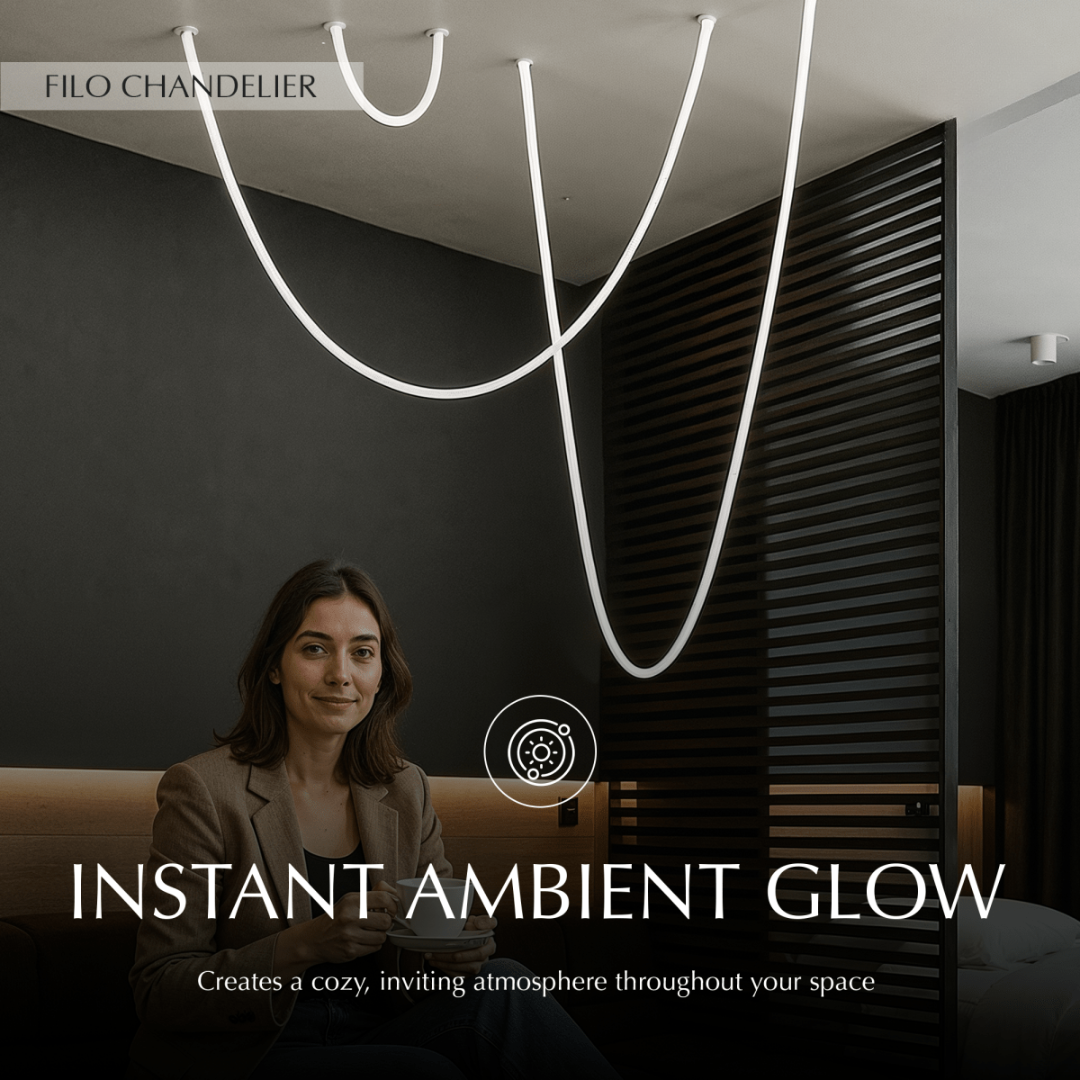 Freyza - FiloStone | Elegant Black LED Modern Chandelier for Contemporary Spaces