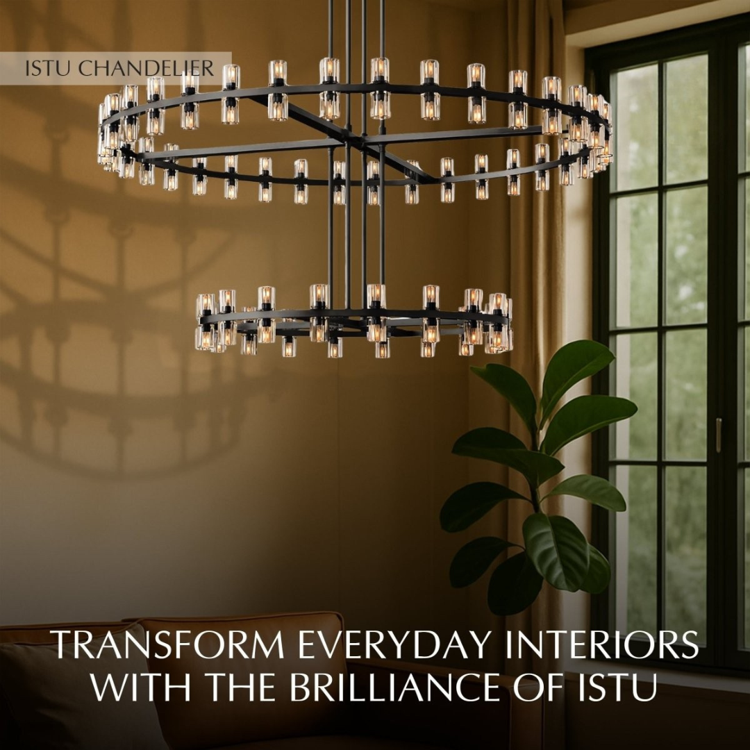 Freyza - Istu | Elegant Modern Black Crystal Chandelier for Dining Room