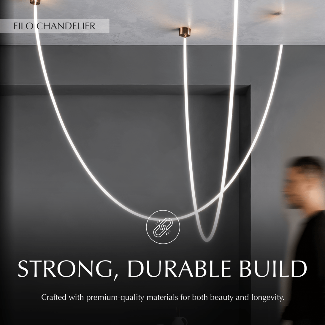 Freyza - FiloStone | Elegant Black LED Modern Chandelier for Contemporary Spaces
