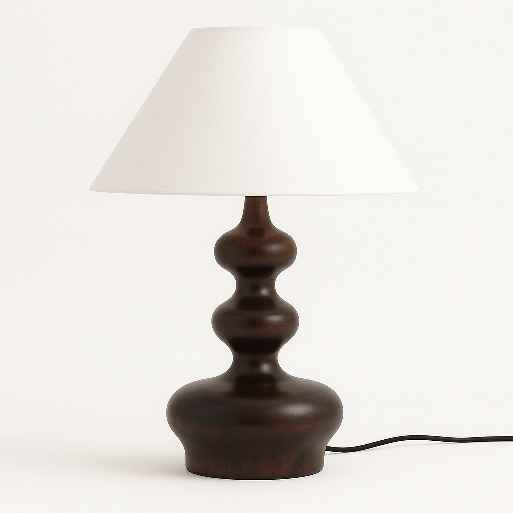 Thelam | Elegant Solid Wood Table Lamp with Fabric Shade for Cozy Ambiance 1