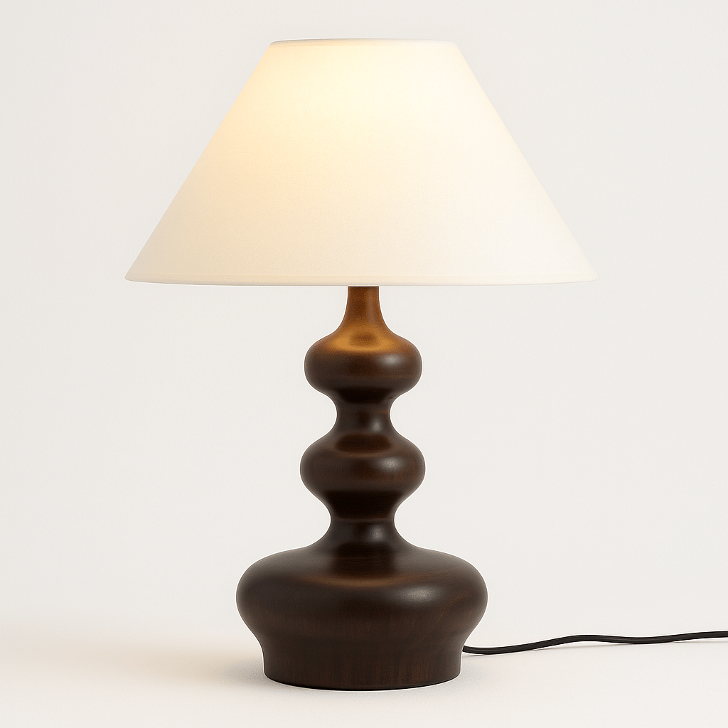 Thelam | Elegant Solid Wood Table Lamp with Fabric Shade for Cozy Ambiance 2