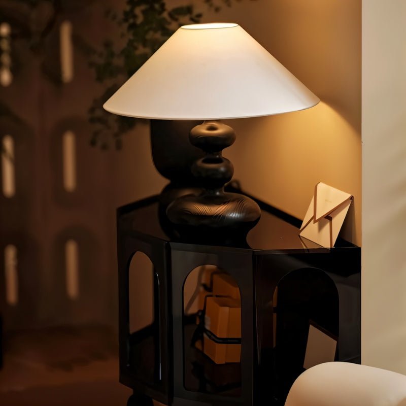 Thelam | Elegant Solid Wood Table Lamp with Fabric Shade for Cozy Ambiance 7