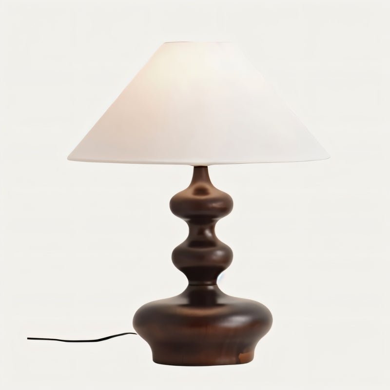 Thelam | Elegant Solid Wood Table Lamp with Fabric Shade for Cozy Ambiance 9