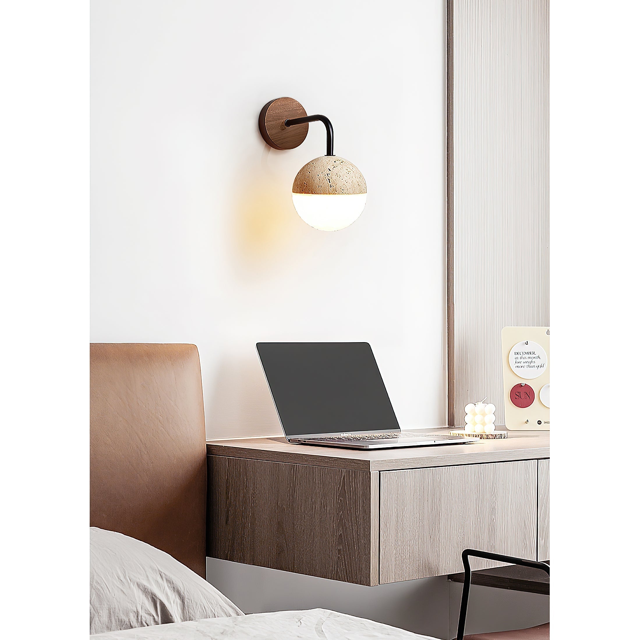 Freyza | Ivmarila Travertine Wall Wall Light – Bedroom Hallway