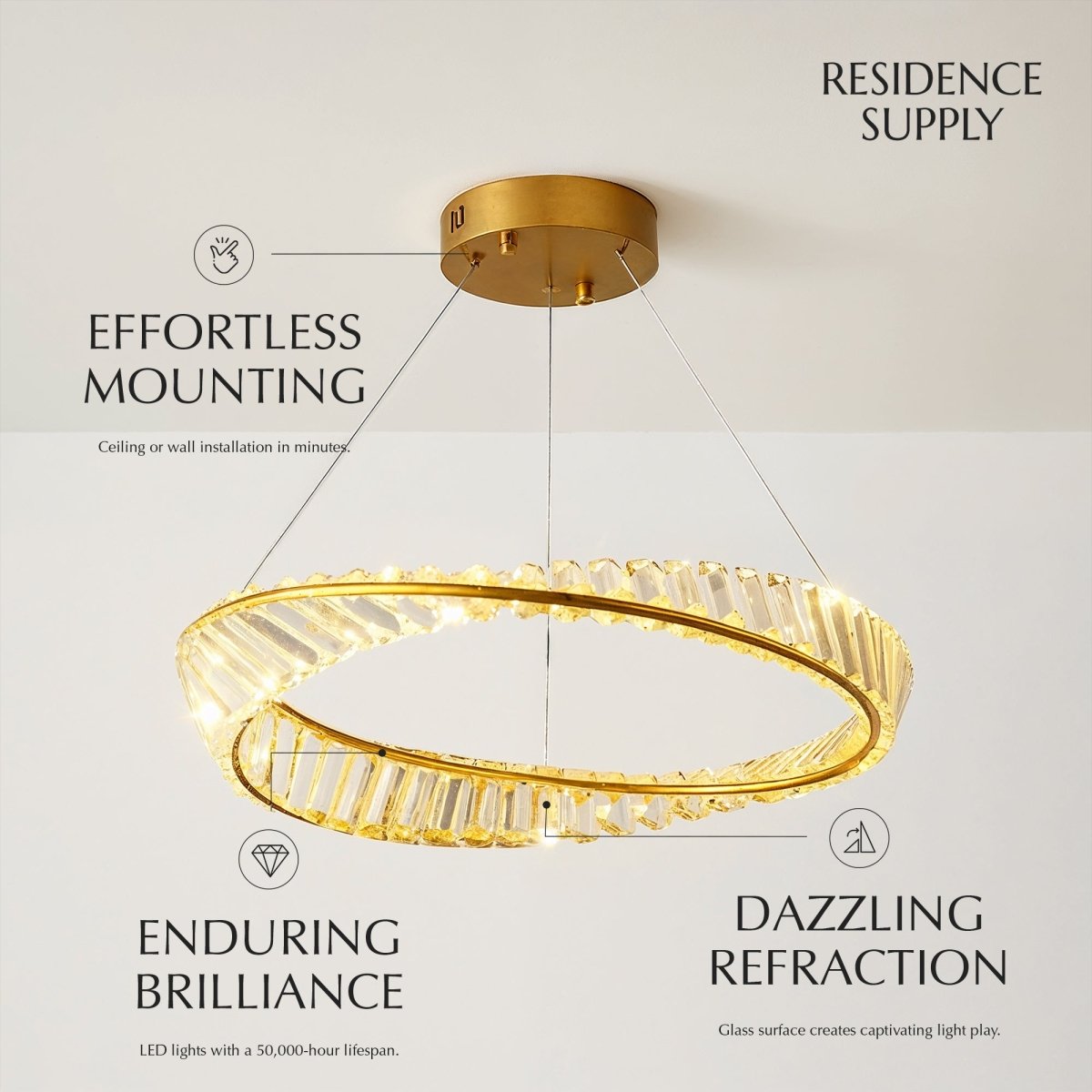 Freyza - TiwaLuxe | Opulent Modern Crystal Chandelier Light for Dining Room