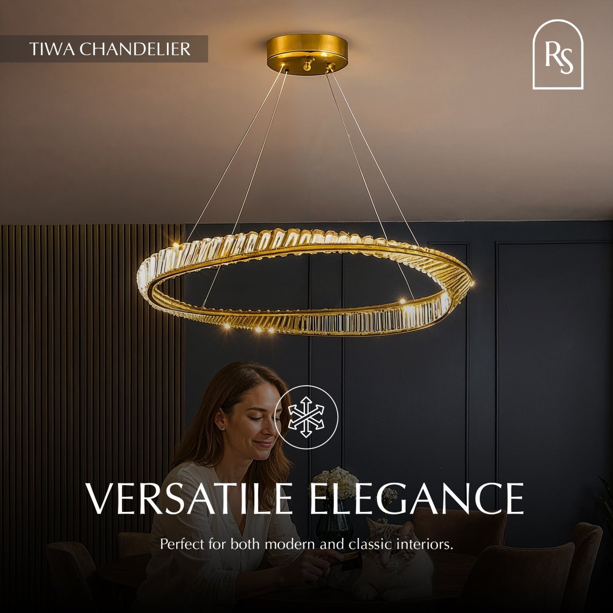 Freyza - TiwaLuxe | Opulent Modern Crystal Chandelier Light for Dining Room