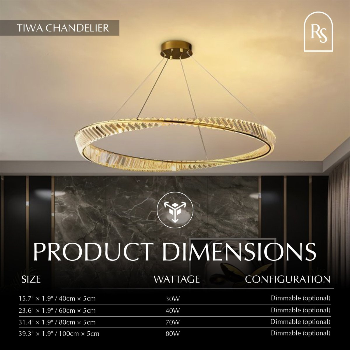 Freyza - TiwaLuxe | Opulent Modern Crystal Chandelier Light for Dining Room
