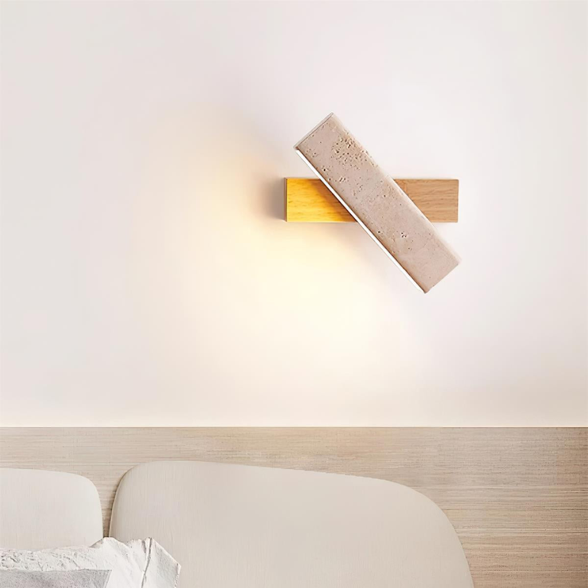 Freyza | Applique murale rotative Orbit en travertin – chambre, couloir
