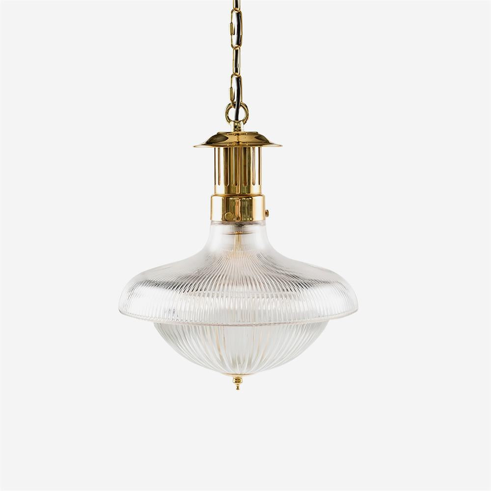 Suspension en verre transparent nervuré Freyza | Orvel – cuisine et salle à manger