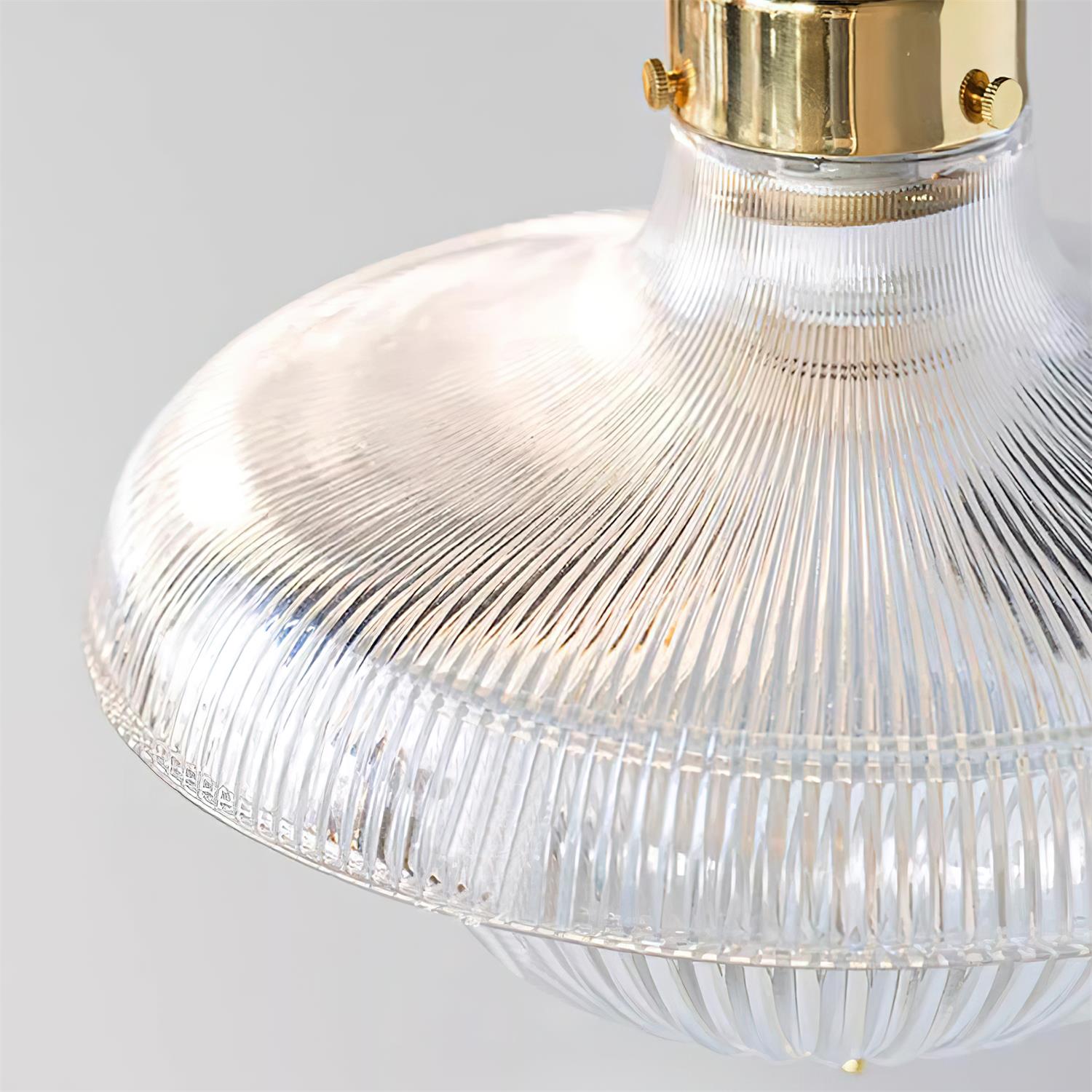 Suspension en verre transparent nervuré Freyza | Orvel – cuisine et salle à manger