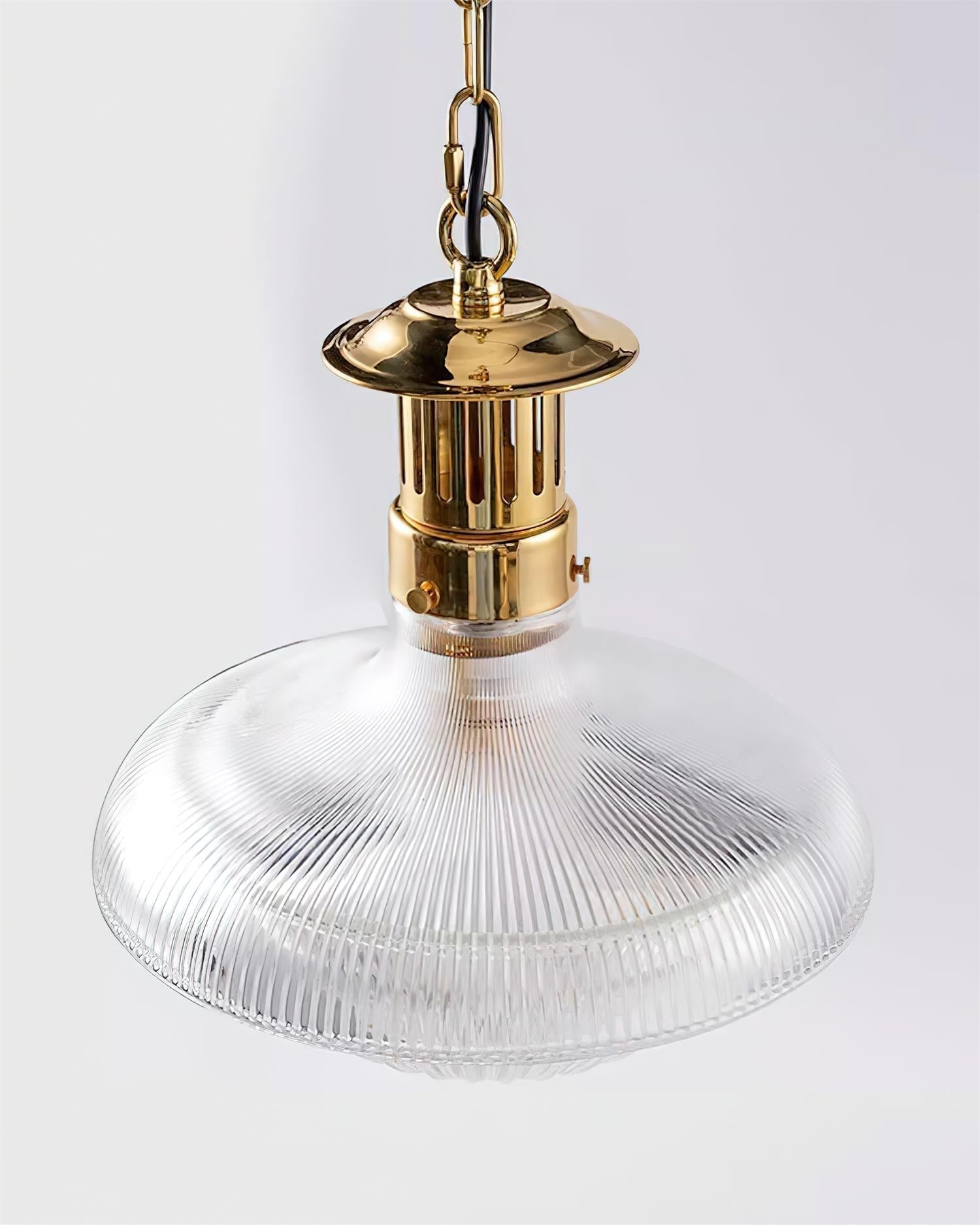 Suspension en verre transparent nervuré Freyza | Orvel – cuisine et salle à manger