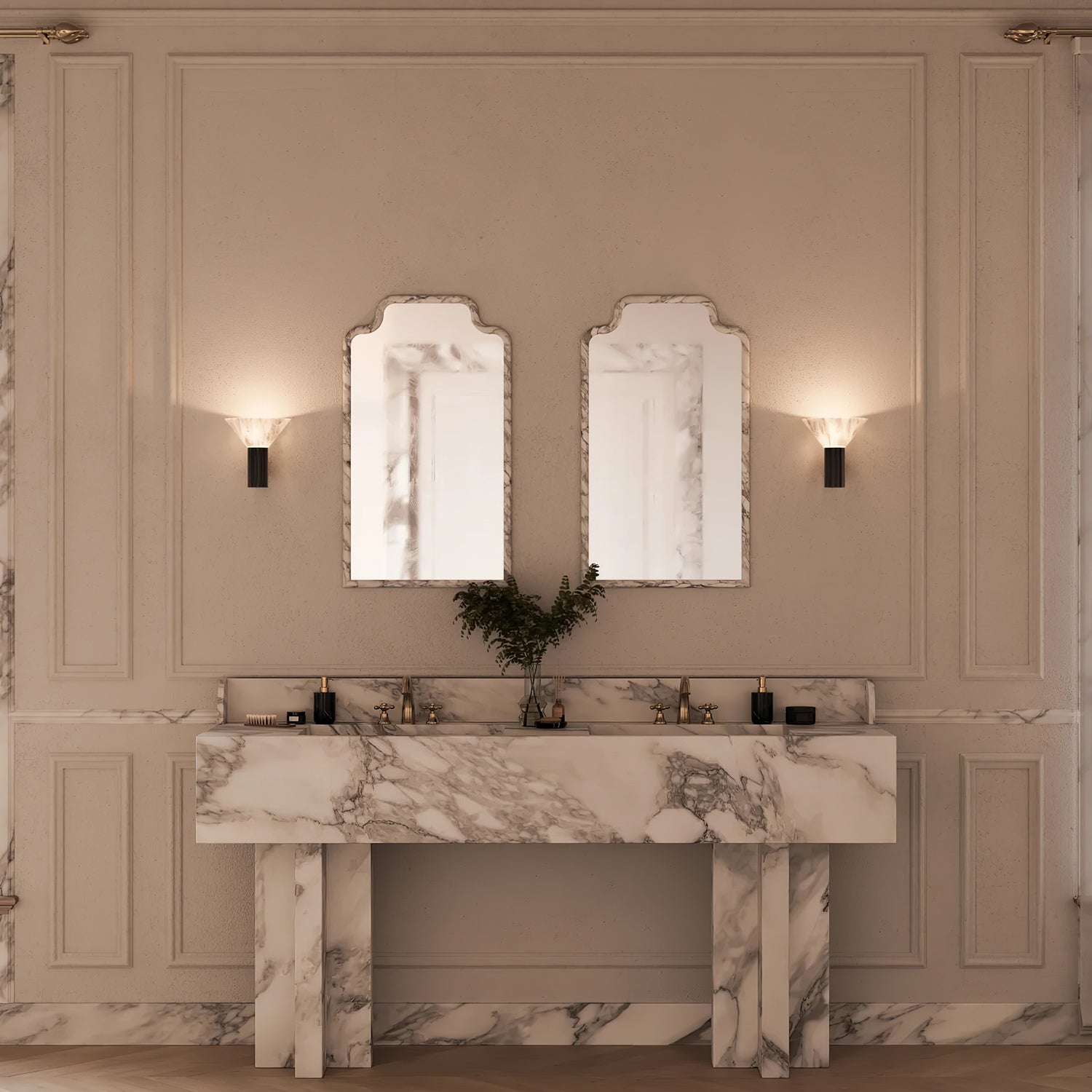 Freyza | Applique murale conique en albâtre Eurnoria – chambre, couloir