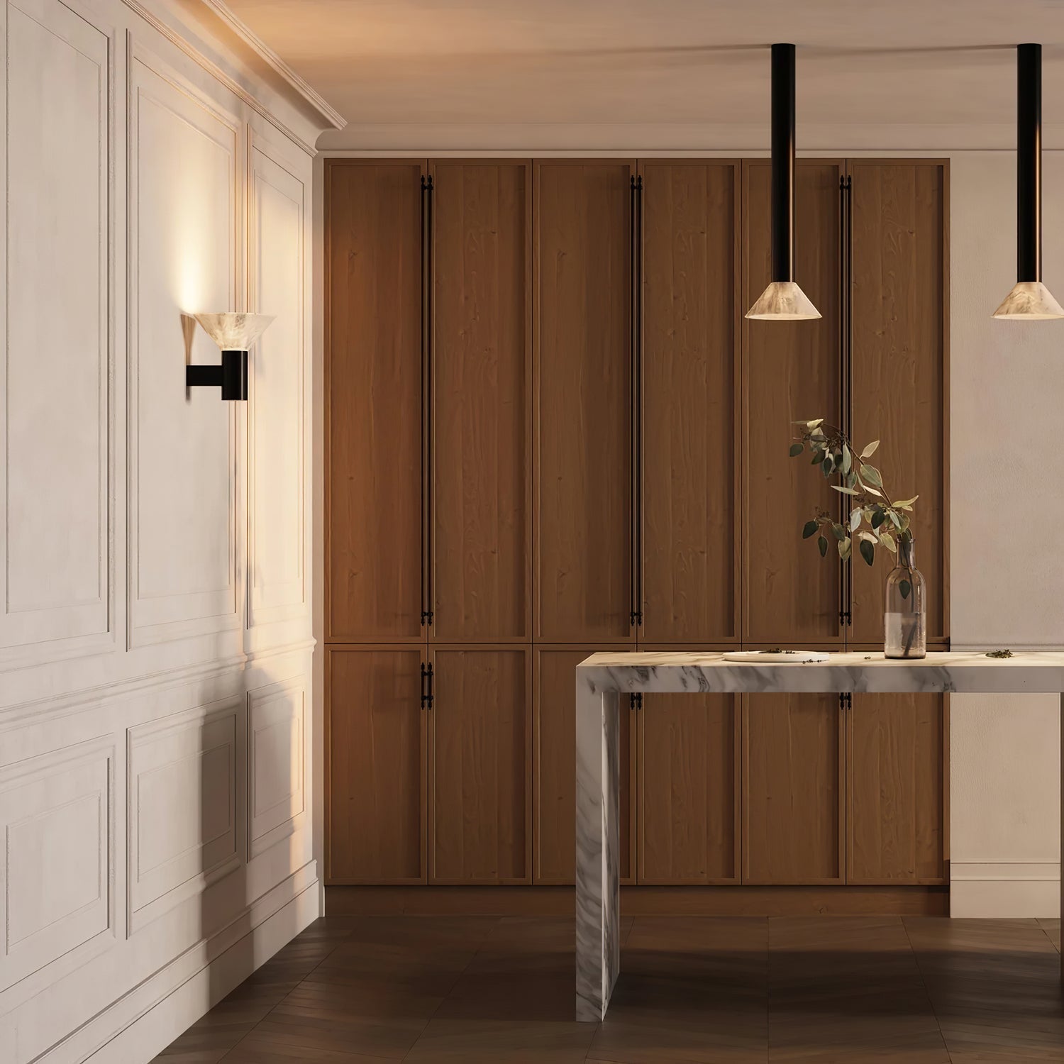 Freyza | Applique murale conique en albâtre Eurnoria – chambre, couloir