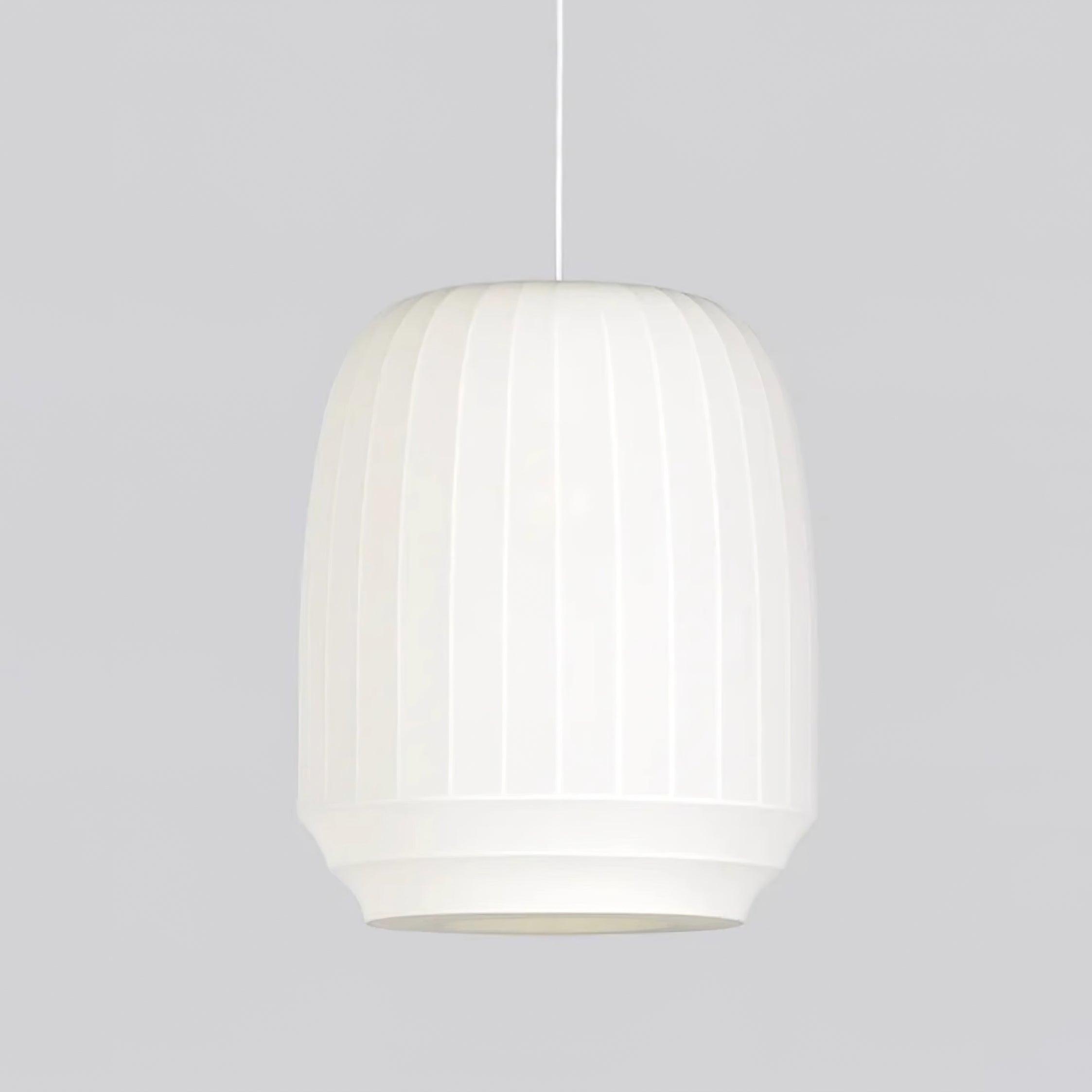 Freyza | Suspension en tissu blanc avec abat-jour en soie – Luminaire moderne pour cuisine et salle à manger