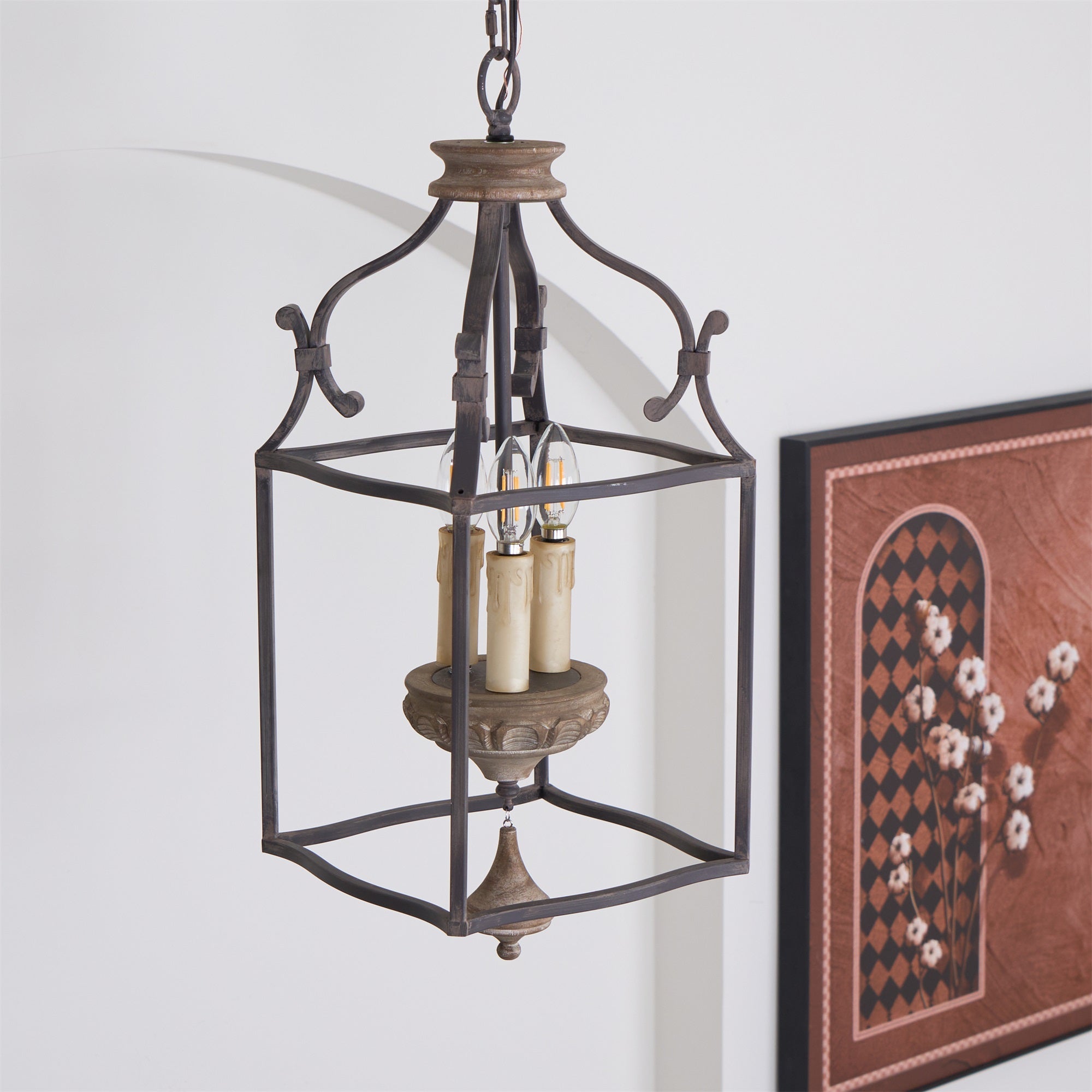 Freyza | Alirora Traditional Birdcage Wood Chandelier – Traditional Dining Room Living Room