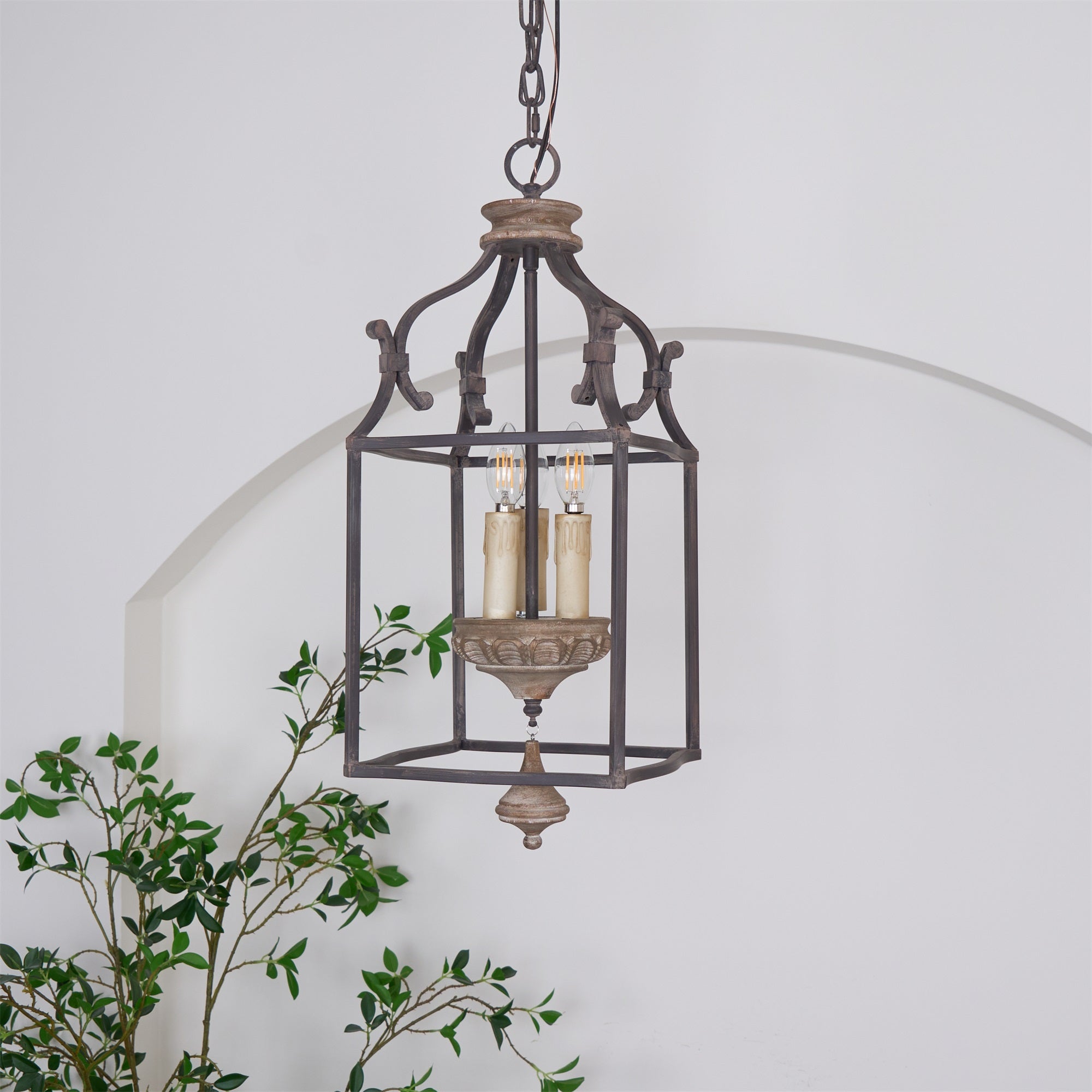 Freyza | Alirora Traditional Birdcage Wood Chandelier – Traditional Dining Room Living Room