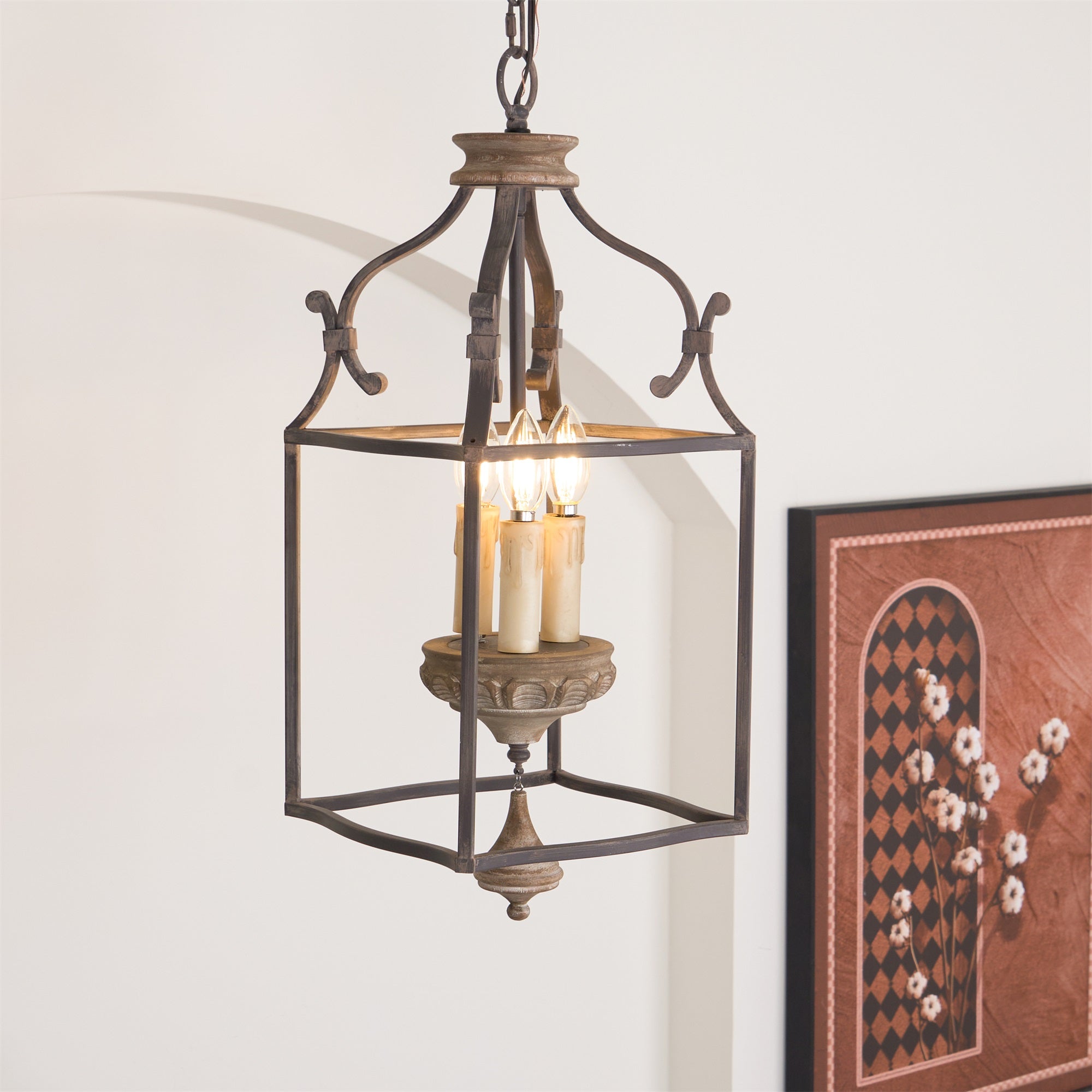 Freyza | Alirora Traditional Birdcage Wood Chandelier – Traditional Dining Room Living Room
