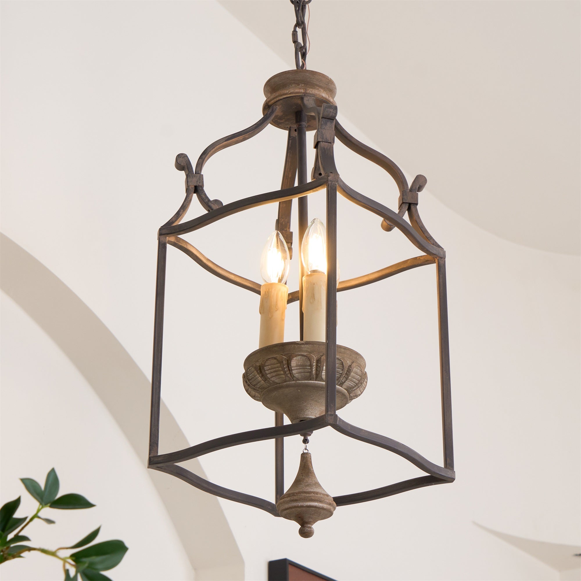 Freyza | Alirora Traditional Birdcage Wood Chandelier – Traditional Dining Room Living Room