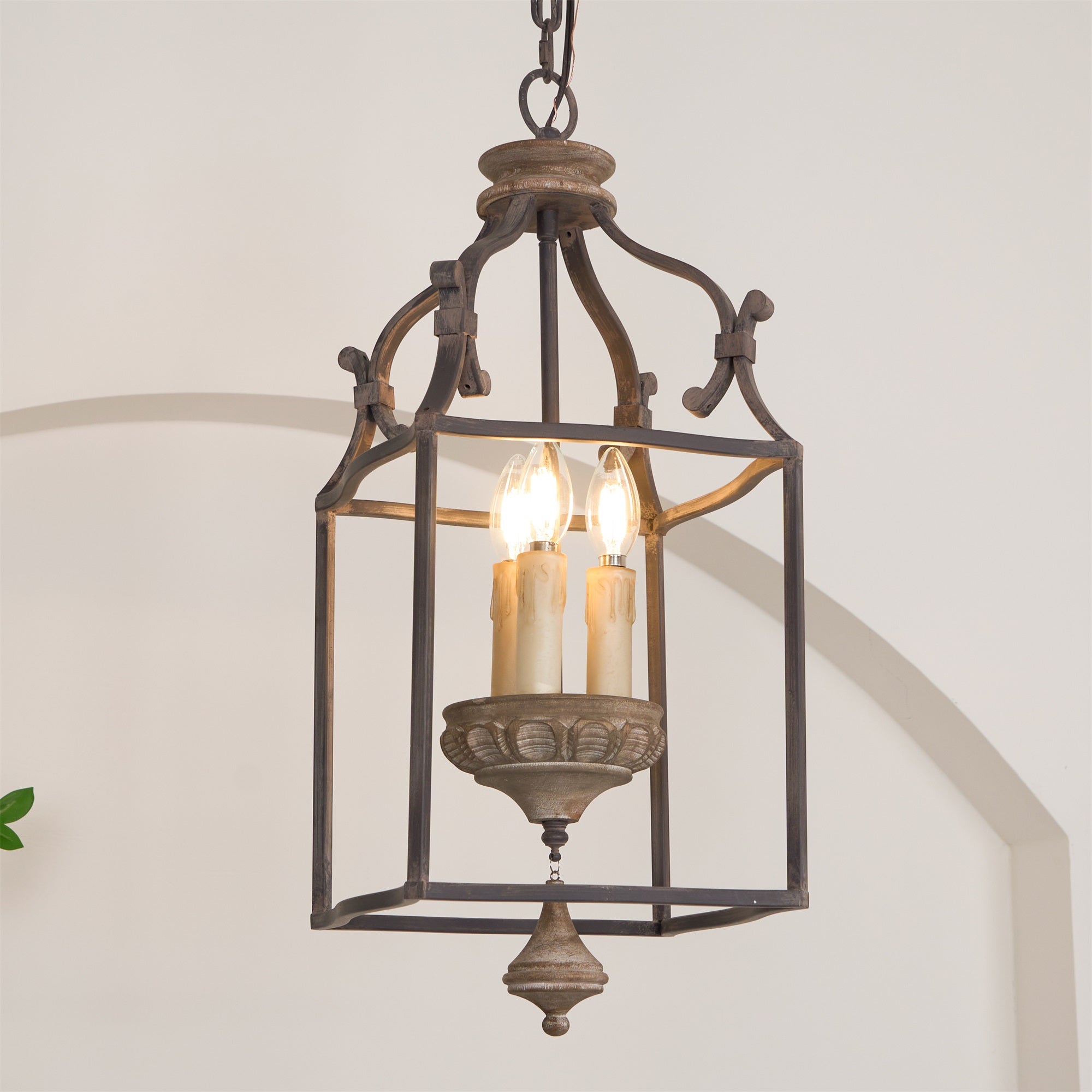 Freyza | Alirora Traditional Birdcage Wood Chandelier – Traditional Dining Room Living Room