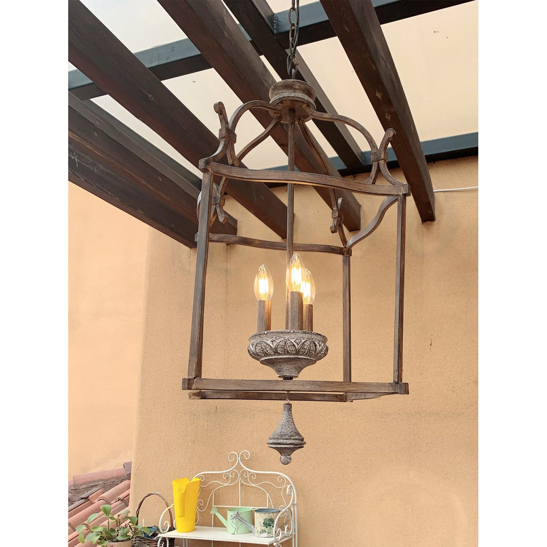 Freyza | Alirora Traditional Birdcage Wood Chandelier – Traditional Dining Room Living Room