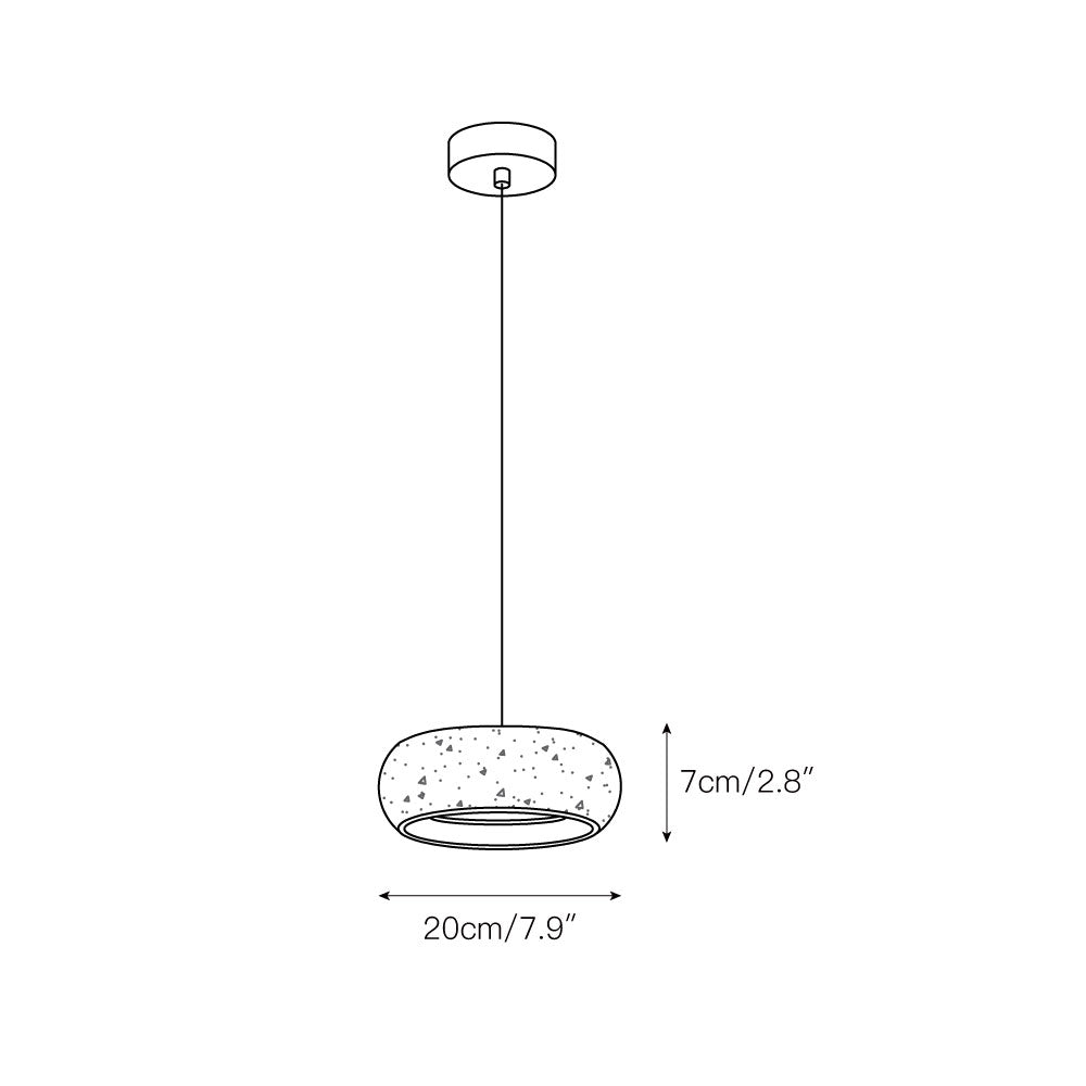 Freyza | Eurvaran Drum Travertine Pendant Light – Kitchen Dining Room