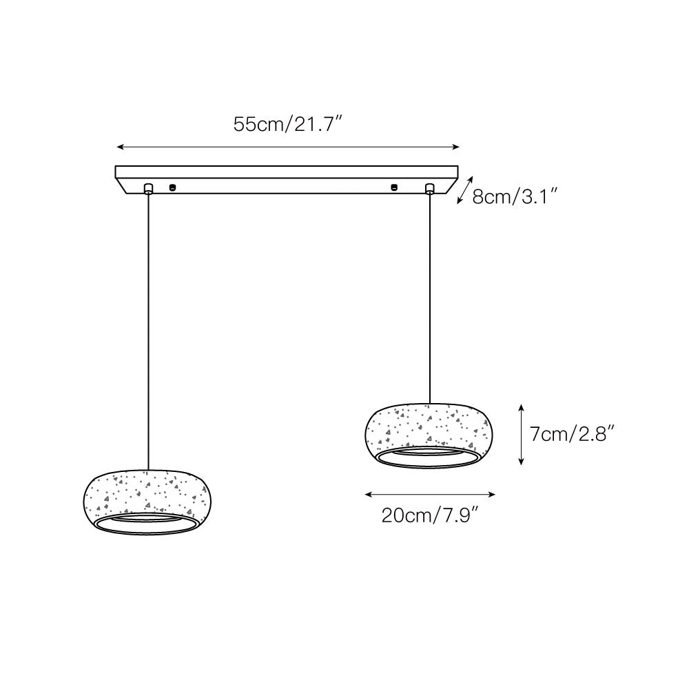Freyza | Eurvaran Drum Travertine Pendant Light – Kitchen Dining Room