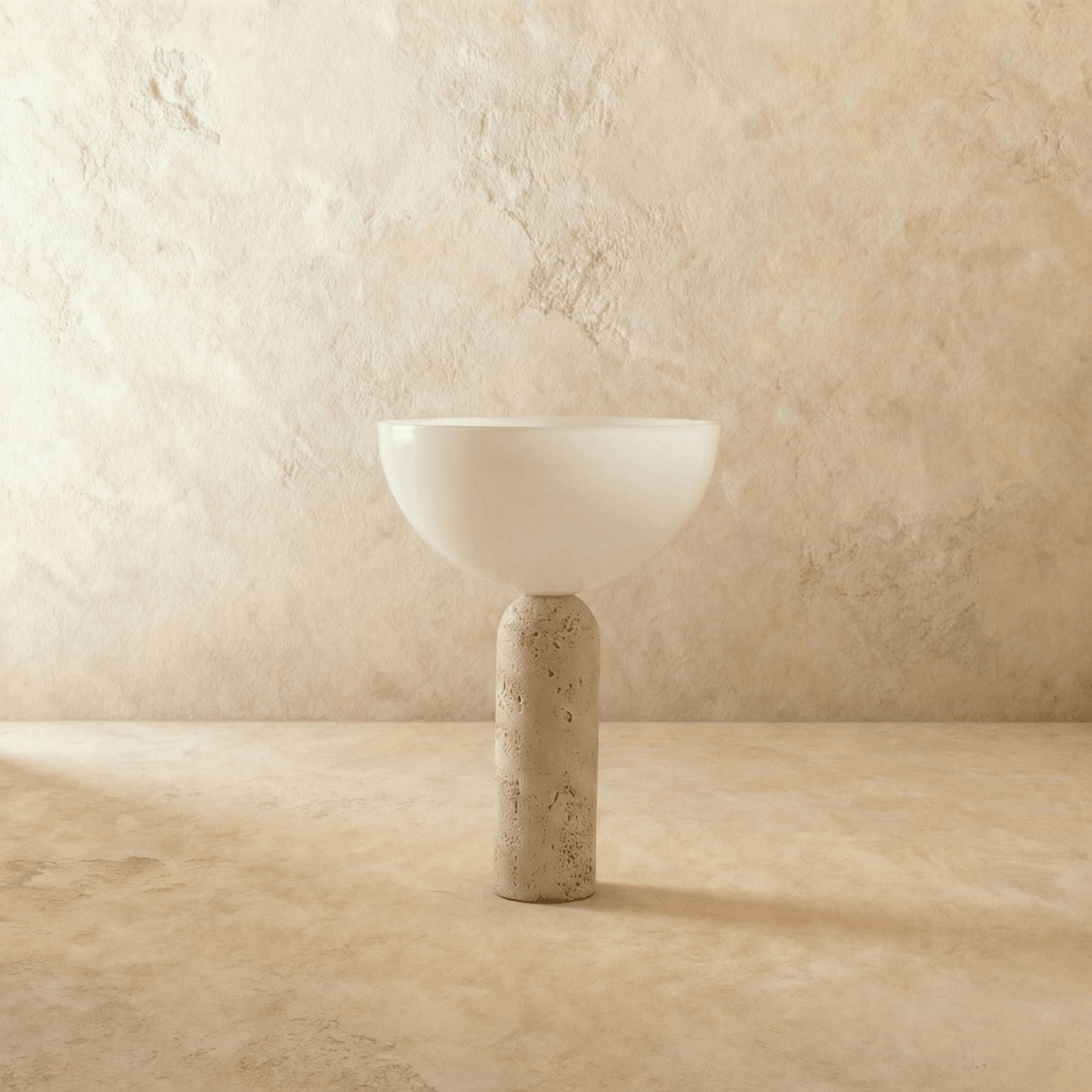 TravertineGlow | Elegant Minimalist Table Lamp for Bedroom or Desk 1