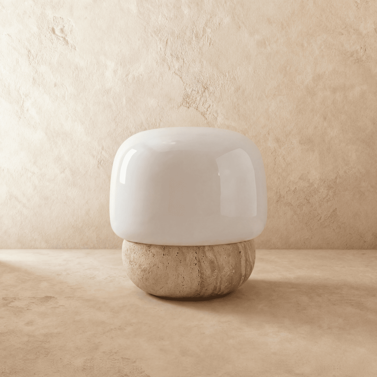 TravertineGlow | Elegant Minimalist Table Lamp for Living Room Ambiance 1