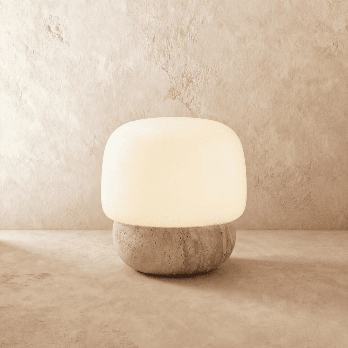 TravertineGlow | Elegant Minimalist Table Lamp for Living Room Ambiance 2