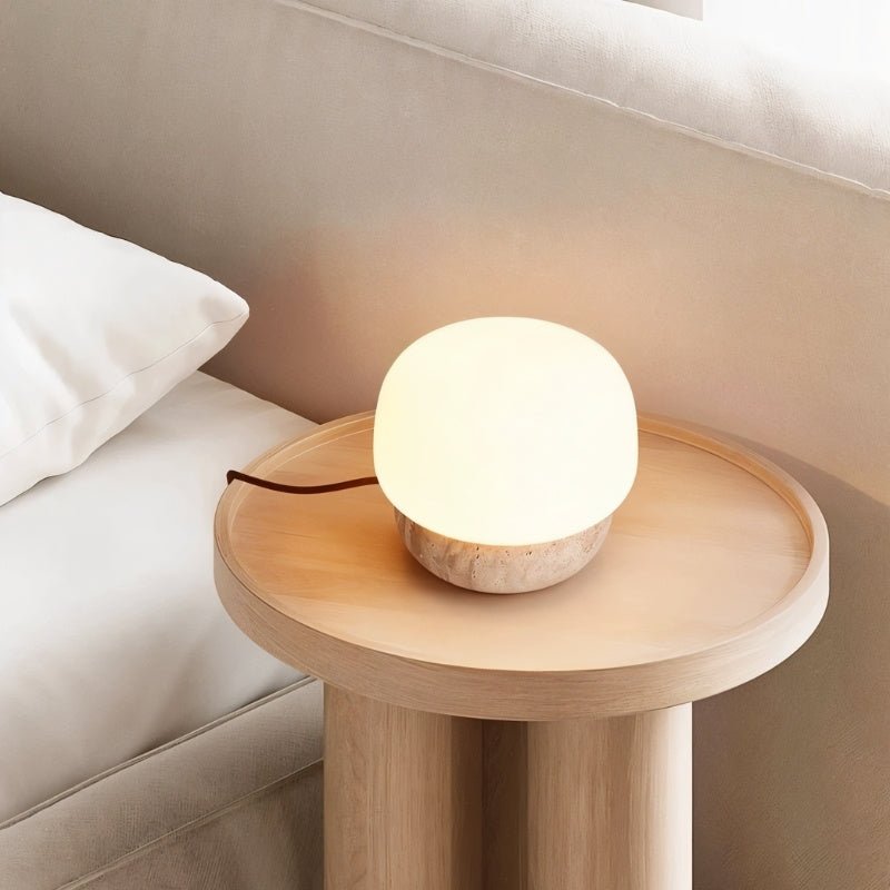 TravertineGlow | Elegant Minimalist Table Lamp for Living Room Ambiance 3