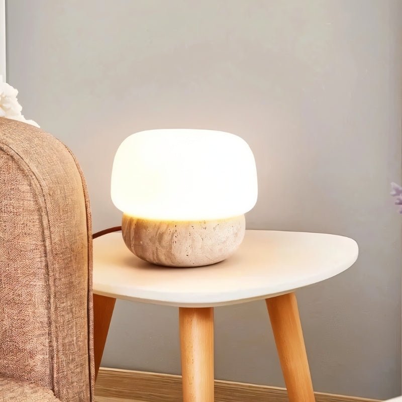 TravertineGlow | Elegant Minimalist Table Lamp for Living Room Ambiance 5