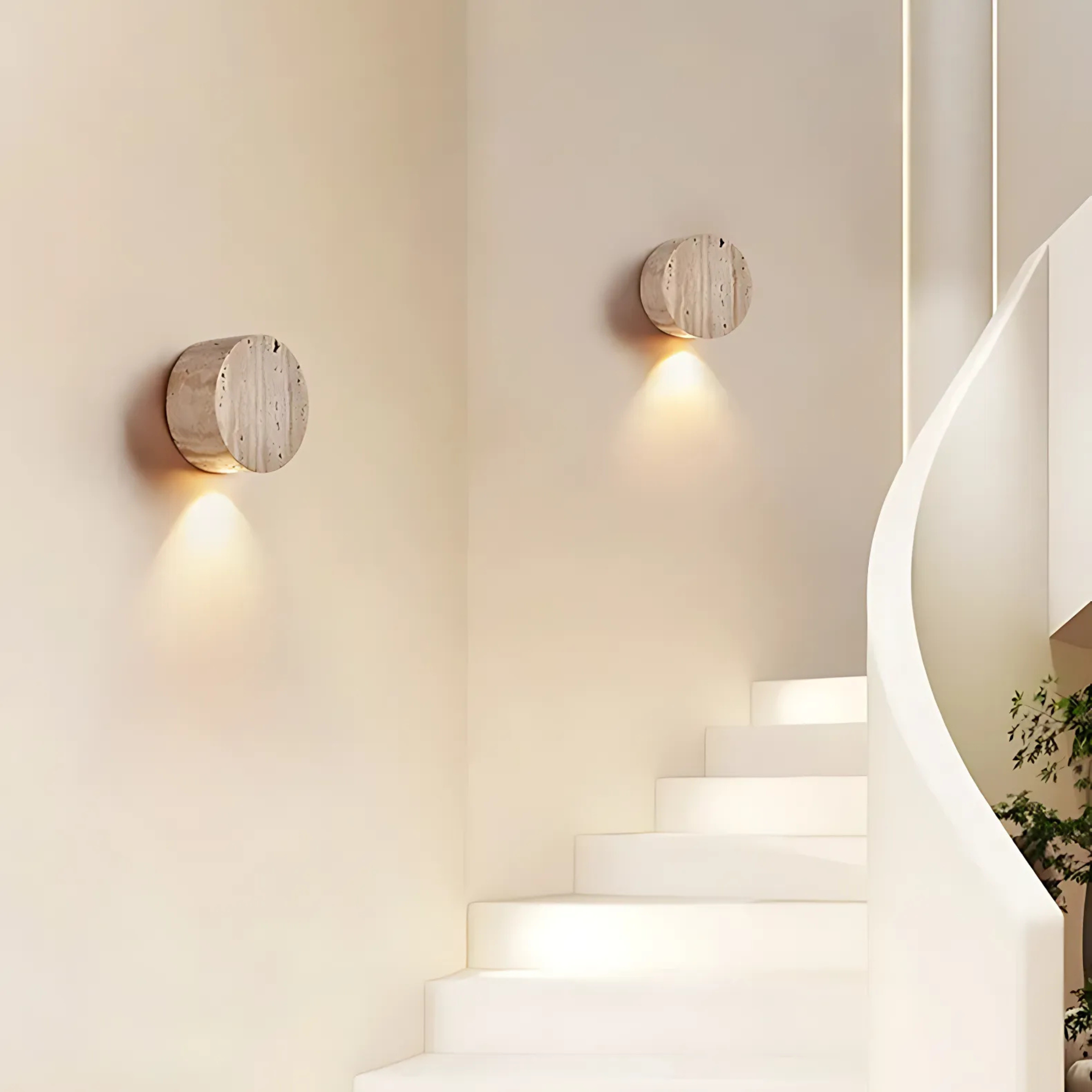 TravertineGlow | Elegant Organic Stone Outdoor Wall Light Fixture 2