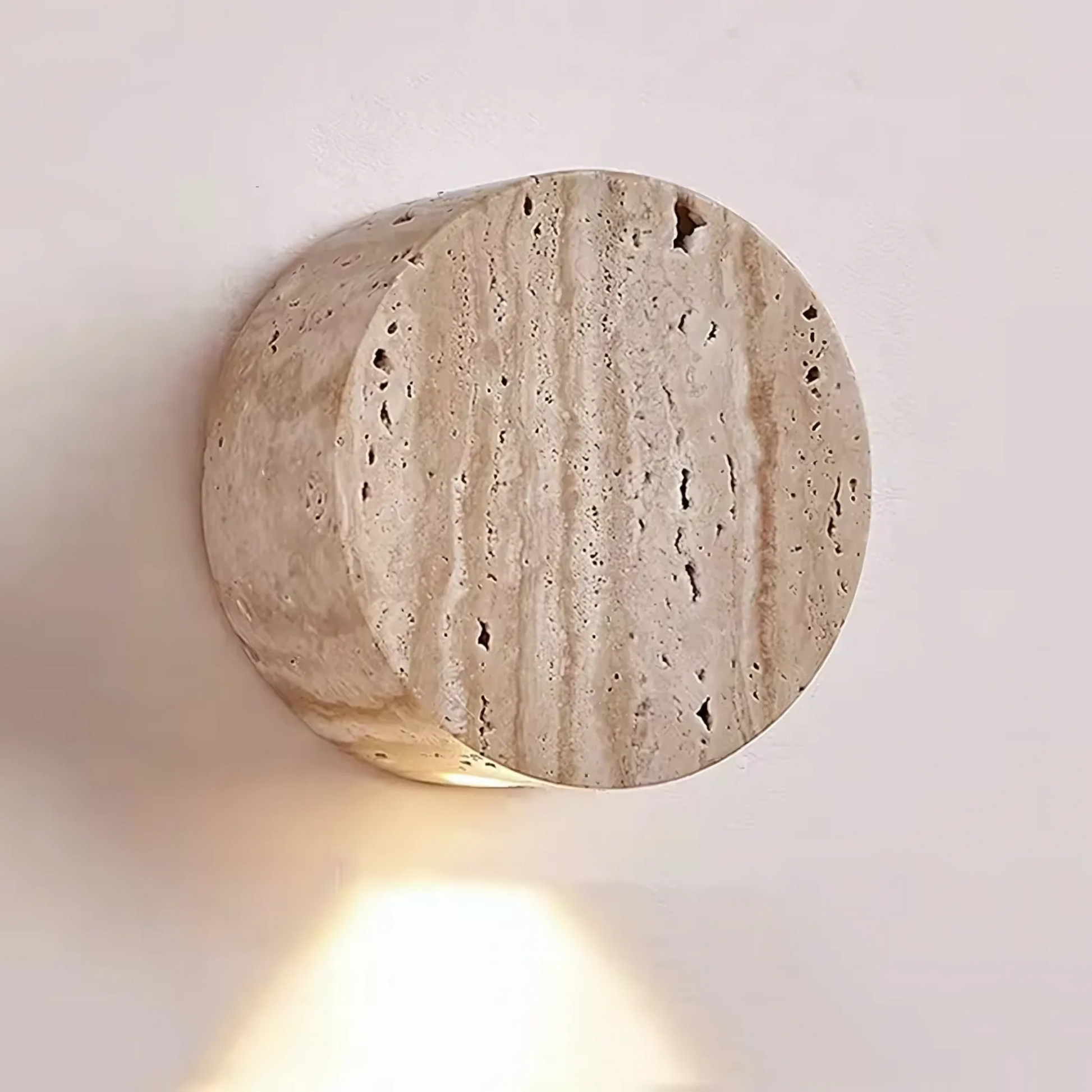 TravertineGlow | Elegant Organic Stone Outdoor Wall Light Fixture 5