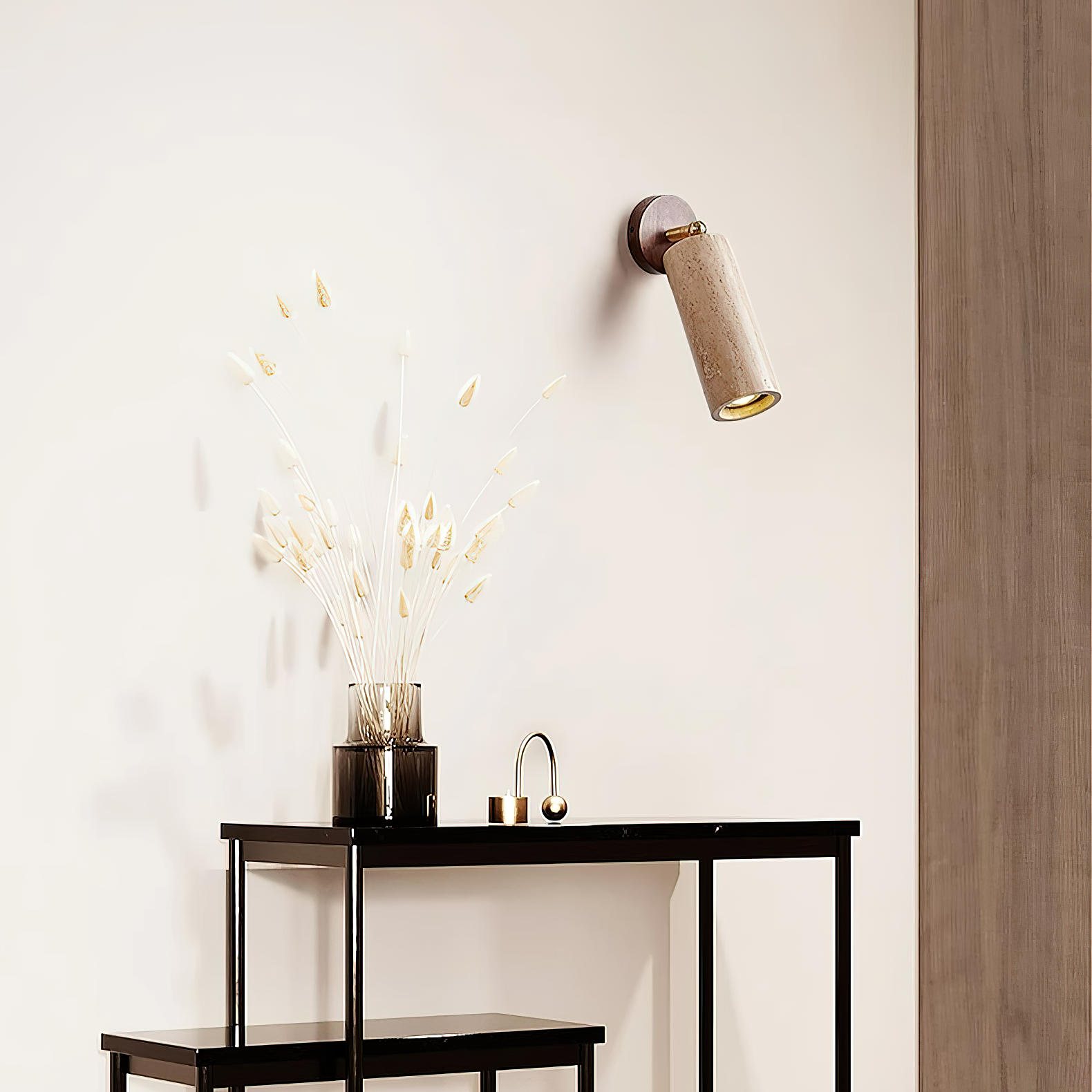 Freyza | Applique murale en bois et travertin Arvararae – Chambre, couloir